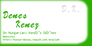 denes kenez business card